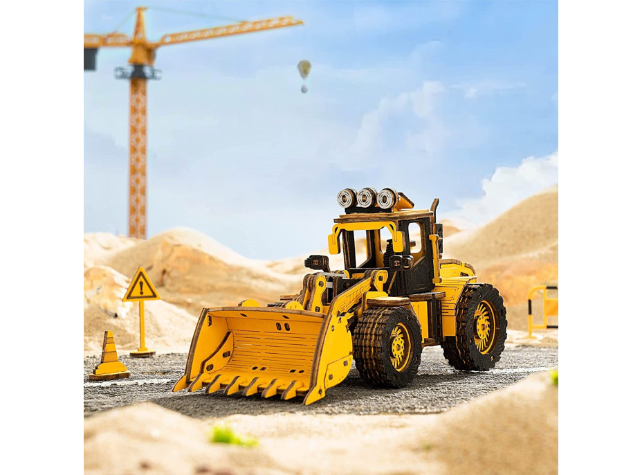 ROBOTIME Roker 3D drevené puzzle Buldozér 211 dielikov