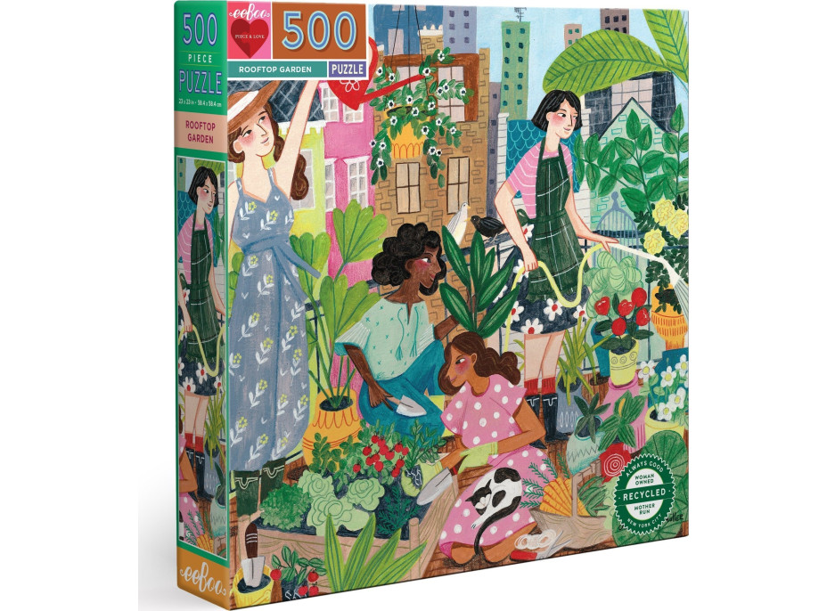 EEBOO Štvorcové puzzle Strešná záhradka 500 dielikov