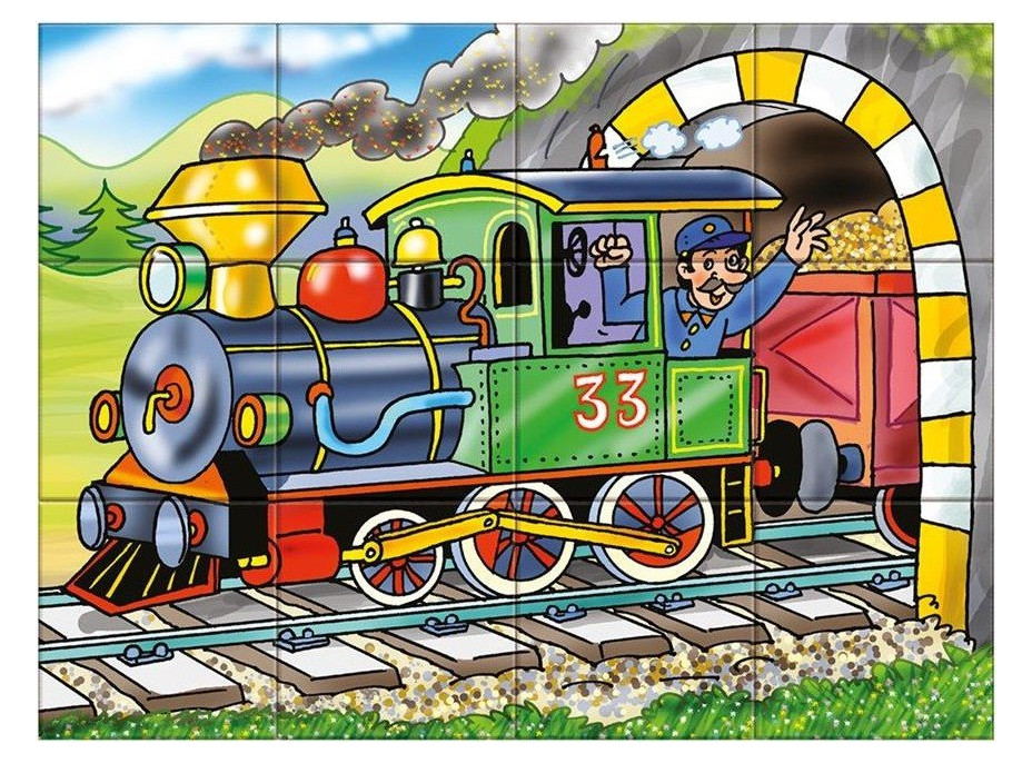 DINO Obrázkové kocky Mašinka, 12 kociek