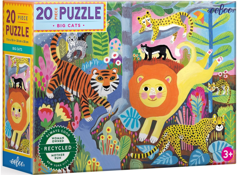 EEBOO Puzzle Veľké mačky 20 dielikov