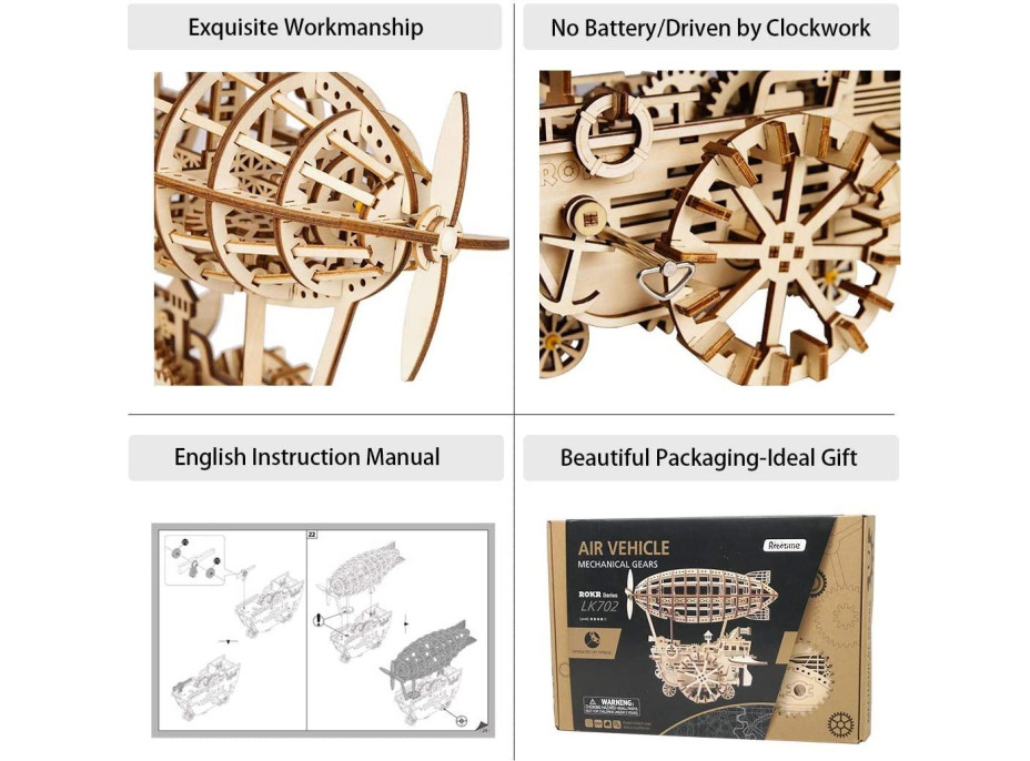 ROBOTIME Roker 3D drevené puzzle Vzducholoď 229 dielikov