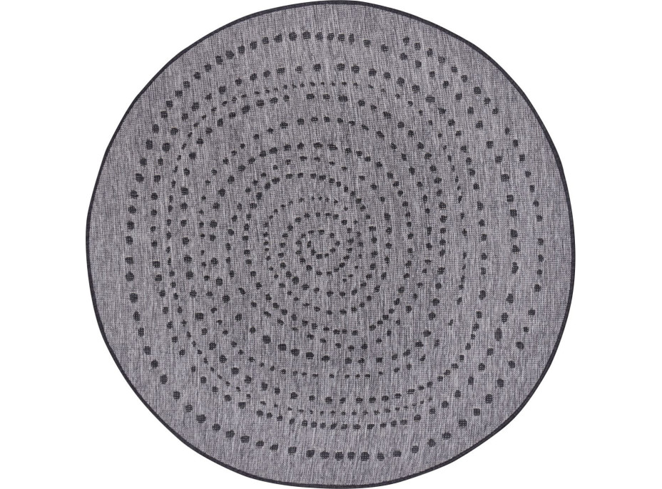 Kusový koberec Twin-Wendeteppiche 105418 Night Silver kruh