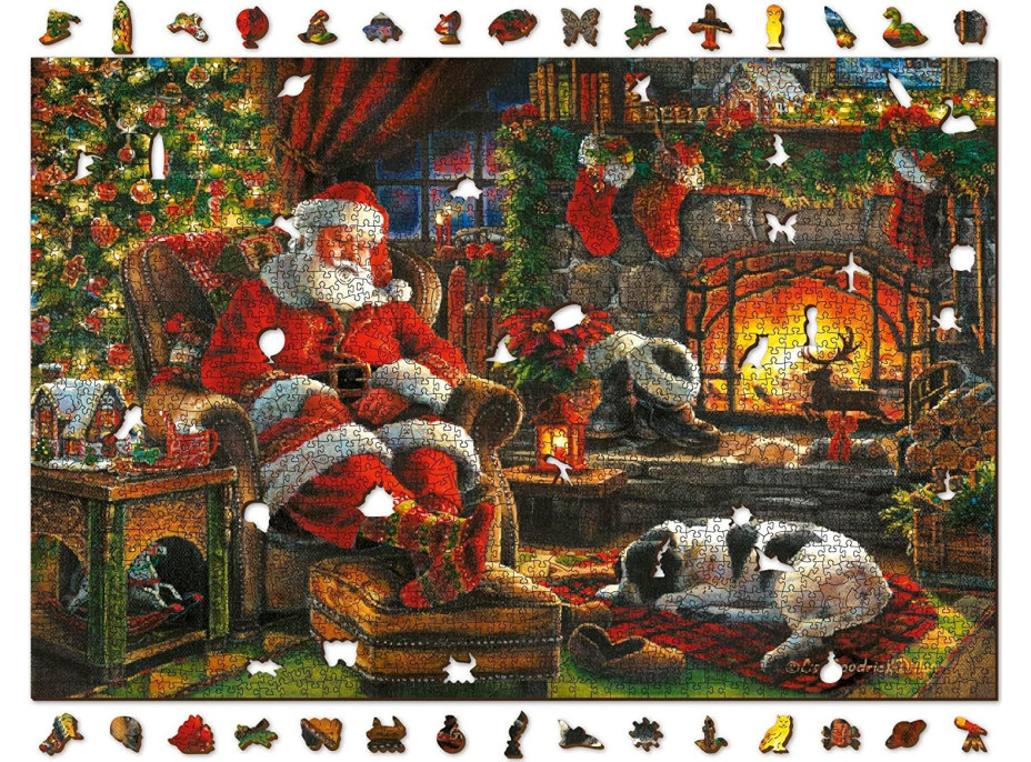 WOODEN CITY Drevené puzzle Vianočné zdriemnutie 2v1, 2000 dielikov EKO