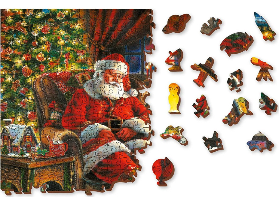 WOODEN CITY Drevené puzzle Vianočné zdriemnutie 2v1, 2000 dielikov EKO