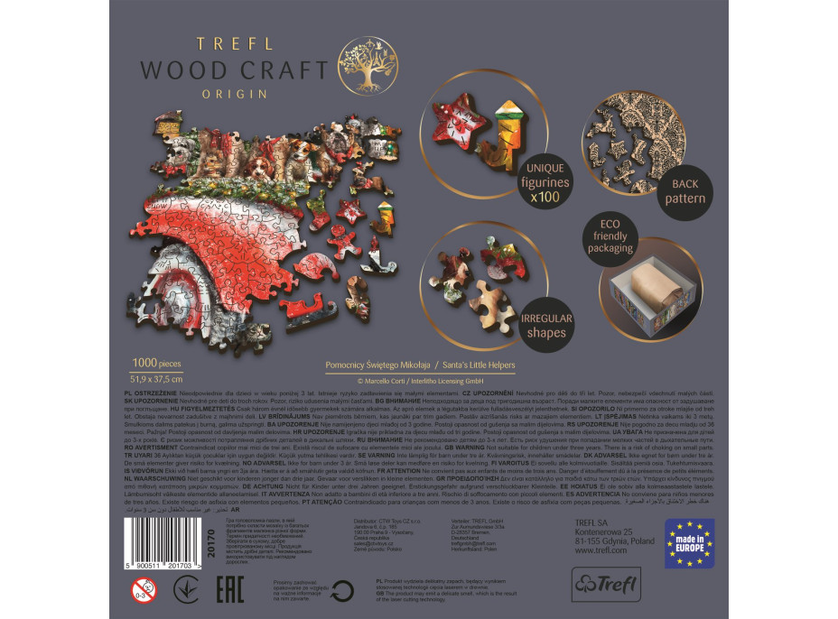 Trefl Wood Craft Origin puzzle Santovi malí pomocníci 1000 dielikov