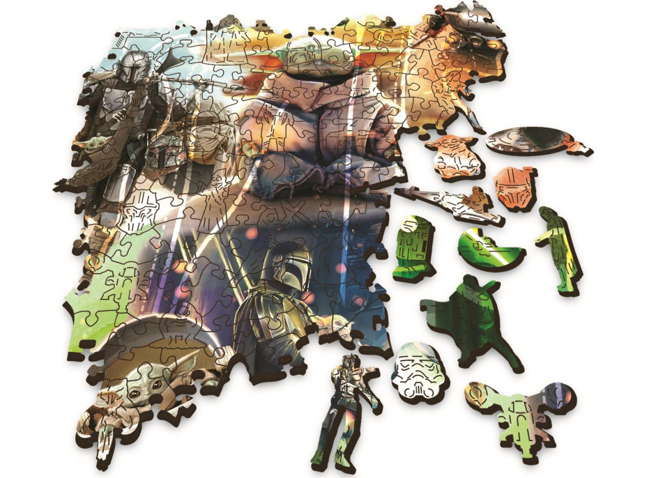 Trefl Wood Craft Origin puzzle The Mandalorian: Záhadný Grogu 505 dielikov