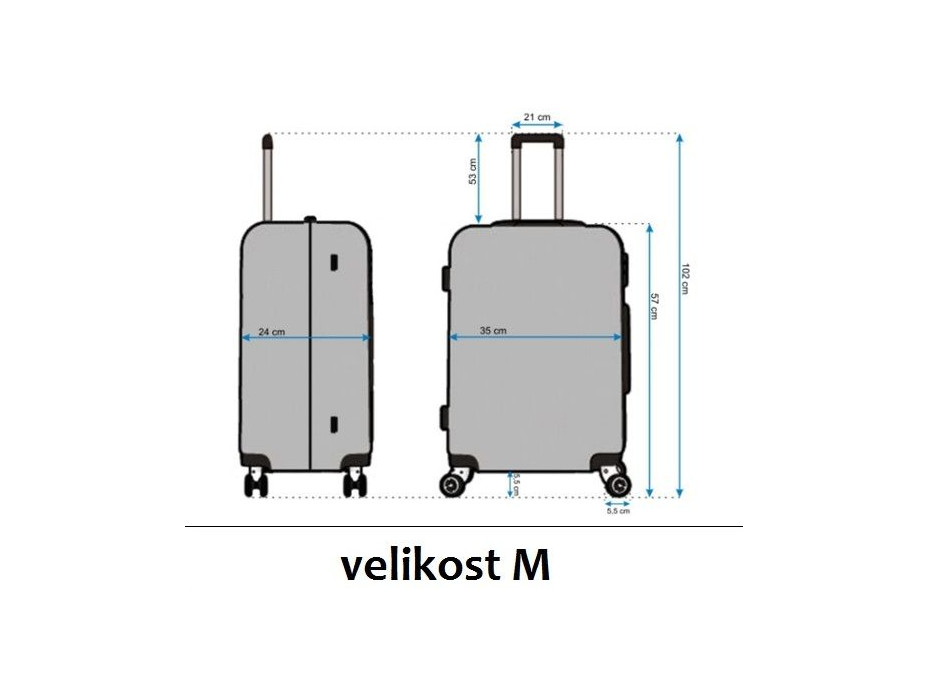 Moderní cestovní kufry WORLD - bílé