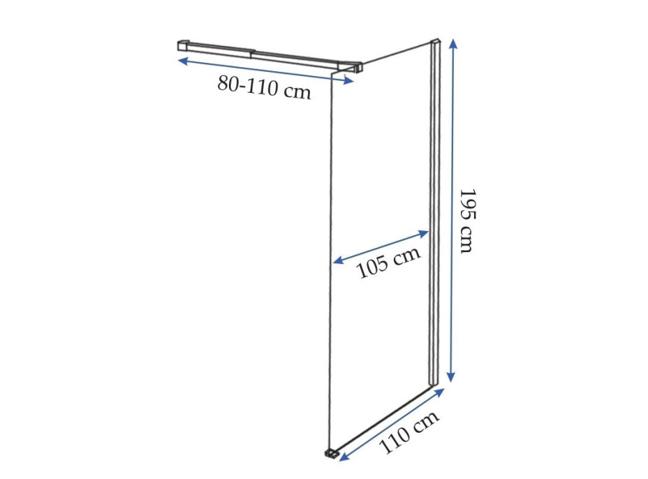 Kúpeľňová pevná zástena AERO 110 cm