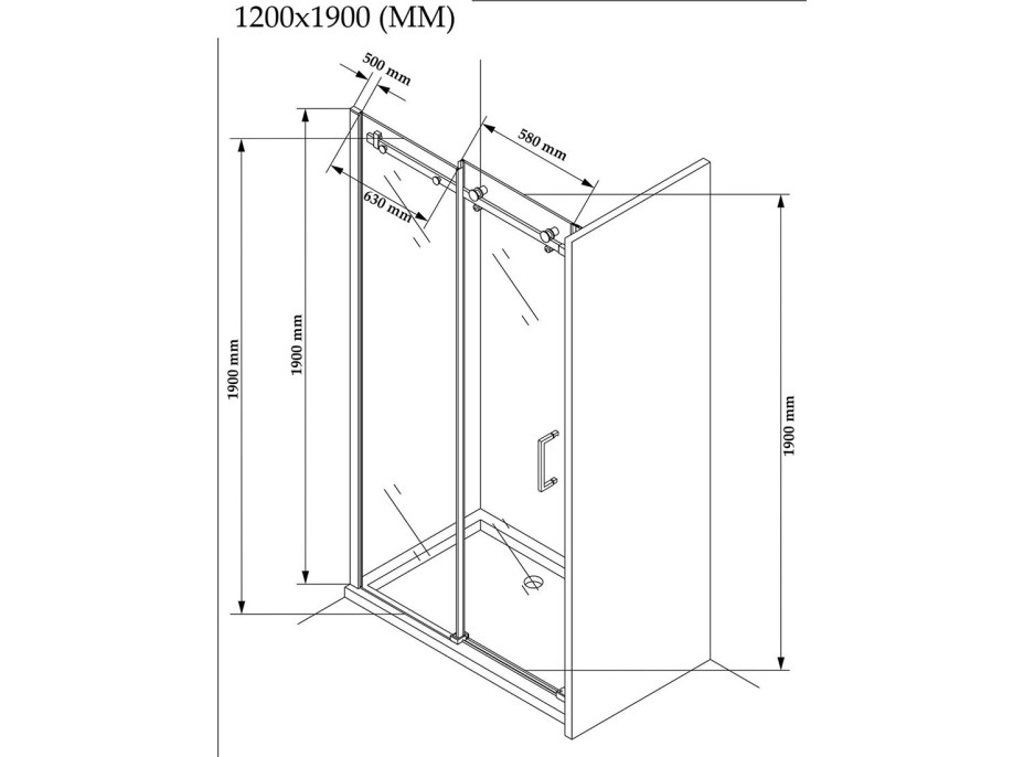 Sprchové dvere MAXMAX Rea NIXON 120 cm