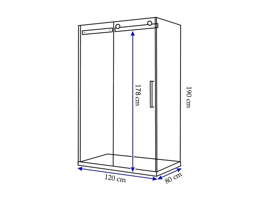Sprchovací kút WHISTLER 80x120 cm