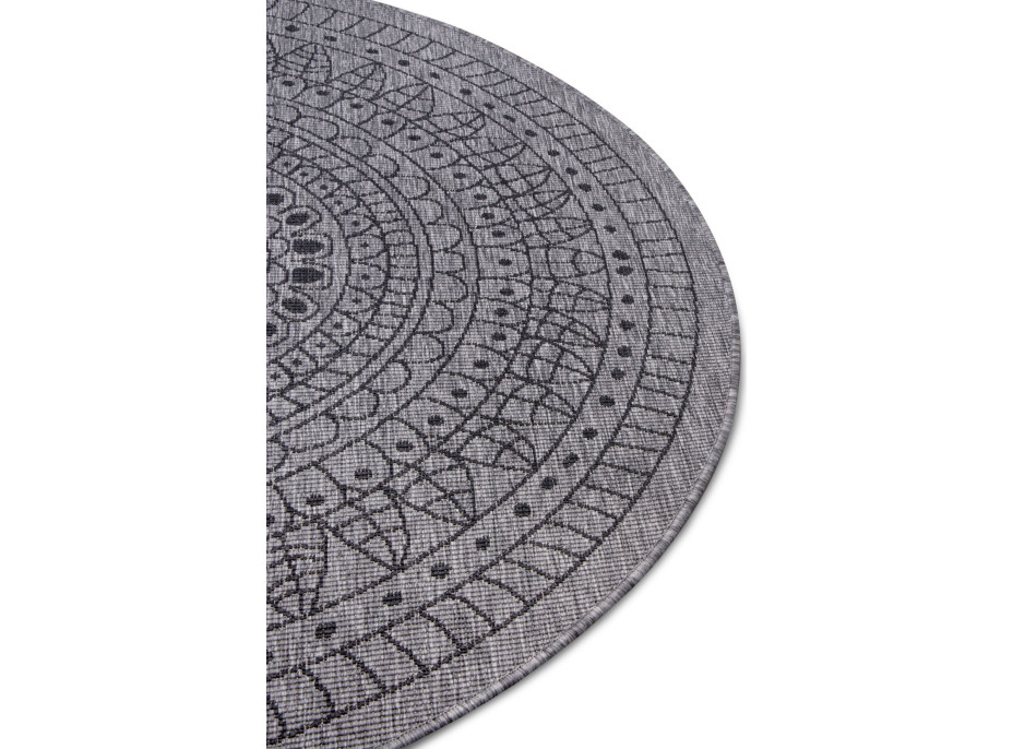 Kusový koberec Twin-Wendeteppiche 105476 Night Silver kruh