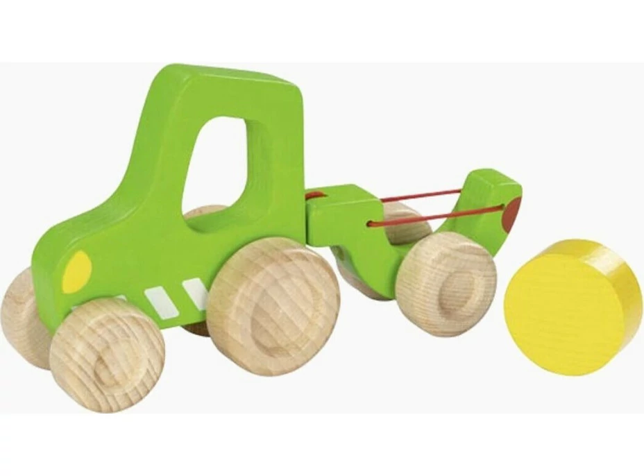 GOKI Drevený traktor s vlečkou