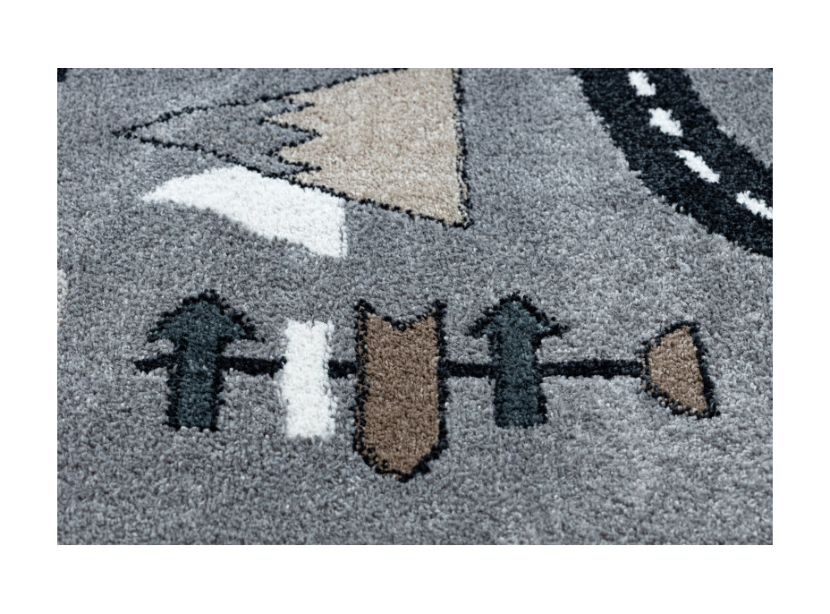 Detský kusový koberec Fun Route Street animals grey