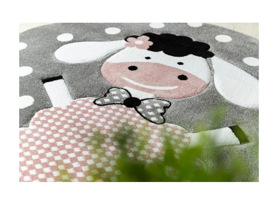 Detský kusový koberec Petit Dolly sheep grey kruh
