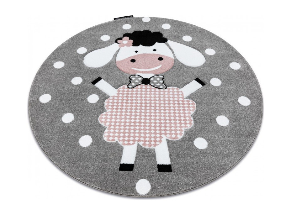 Detský kusový koberec Petit Dolly sheep grey kruh