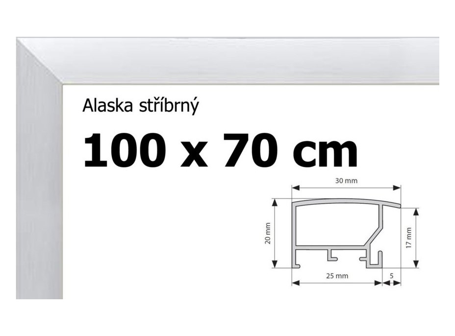 BFHM Alaska hliníkový rám na puzzle 100x70cm - strieborný