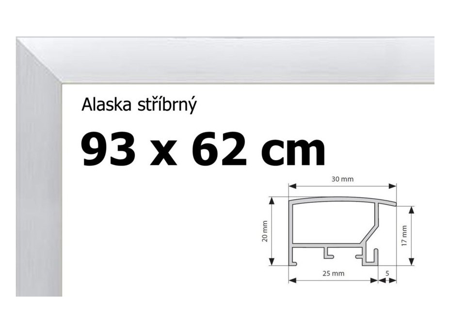 BFHM Alaska hliníkový rám na puzzle 93x62cm - strieborný