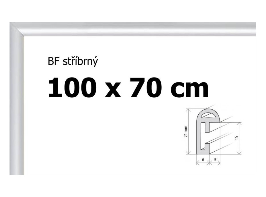 BFHM Plastový rám na puzzle 100x70cm - strieborný