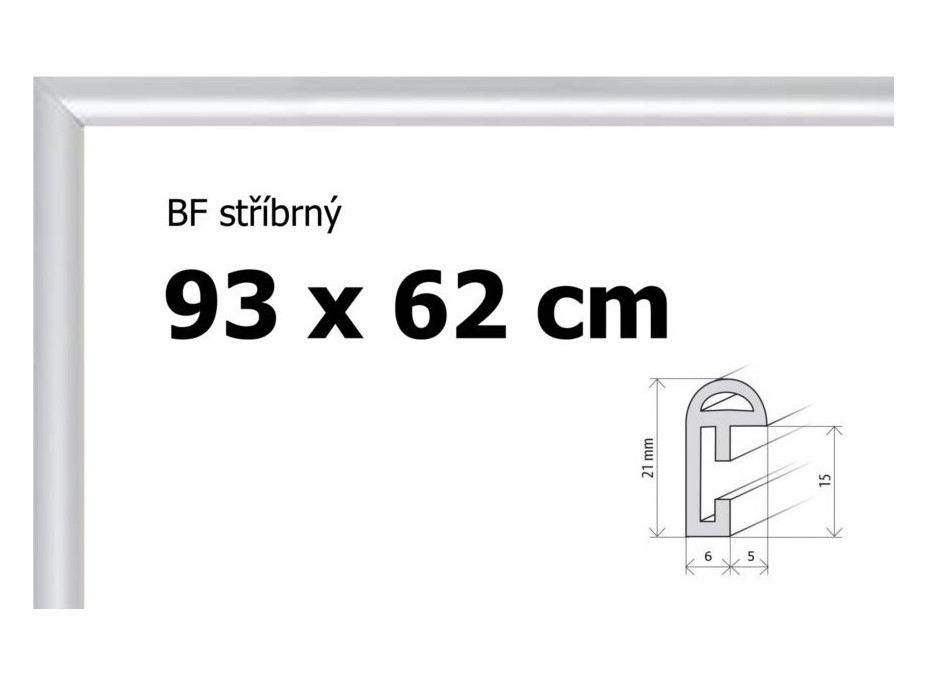 BFHM Plastový rám na puzzle 93x62cm - strieborný