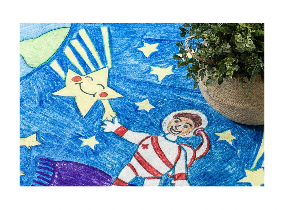 Detský kusový koberec Bambino 2265 Rocket Space blue
