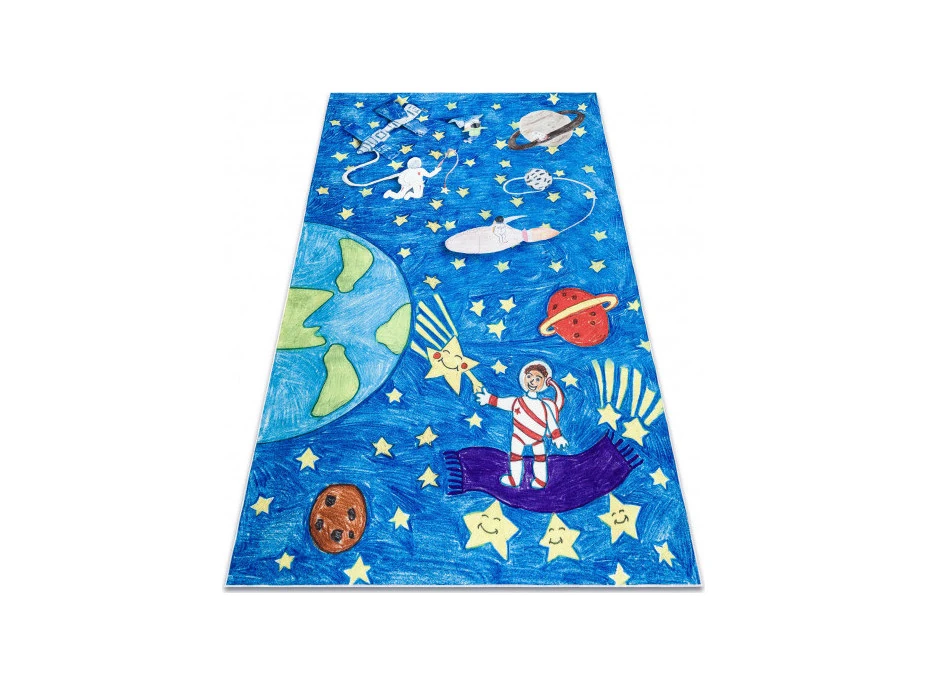 Detský kusový koberec Bambino 2265 Rocket Space blue