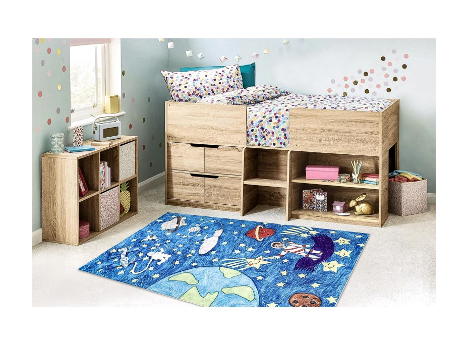 Detský kusový koberec Bambino 2265 Rocket Space blue