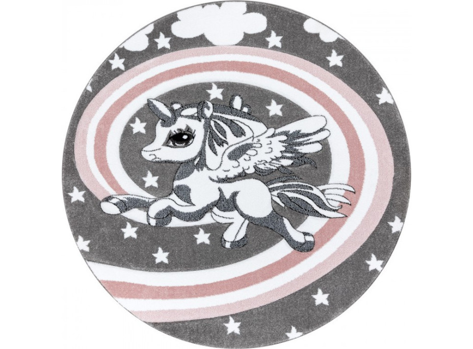 Detský kusový koberec Petit Pony grey kruh