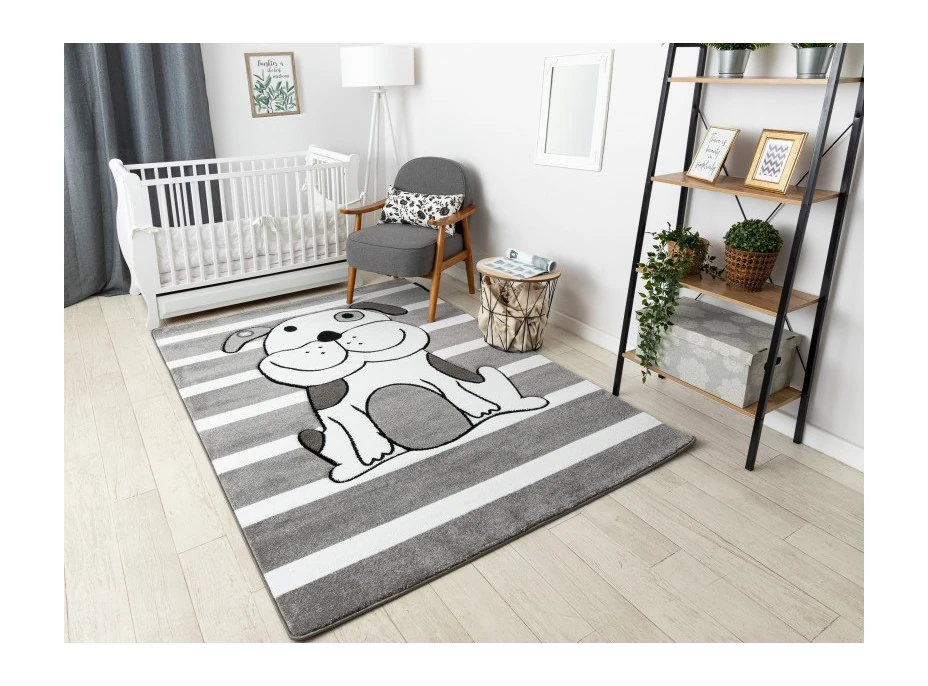 Detský kusový koberec Petit Puppy grey