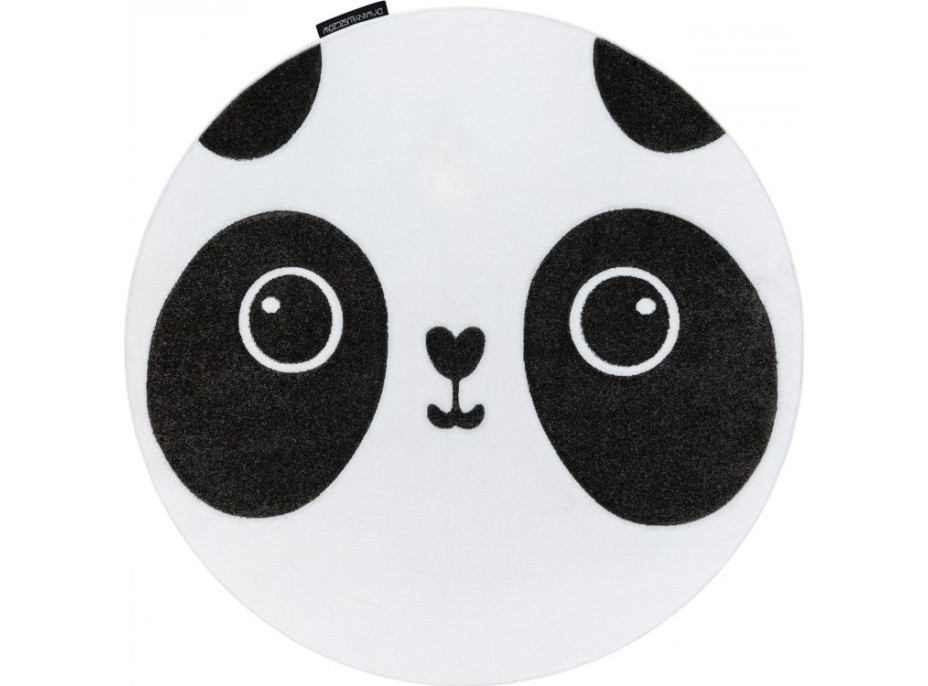 Detský kusový koberec Petit Panda white kruh