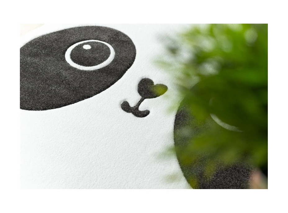 Detský kusový koberec Petit Panda white kruh