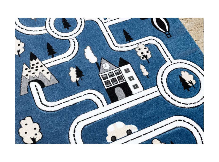 Detský kusový koberec Petit Town streets blue