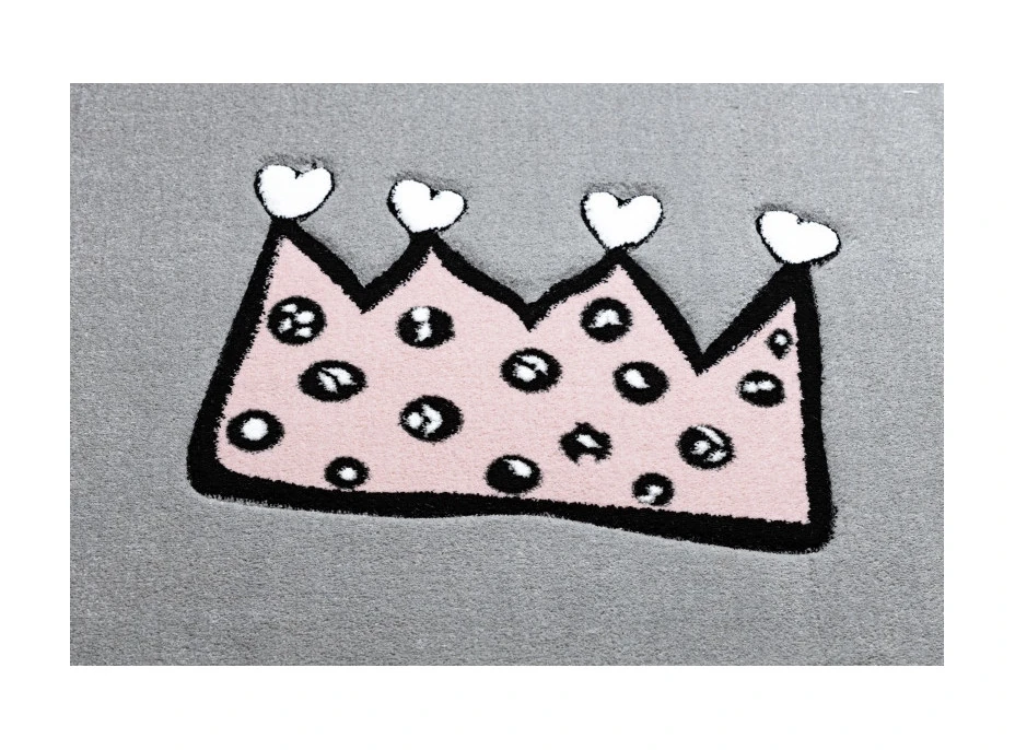 Detský kusový koberec Petit Cat crown grey