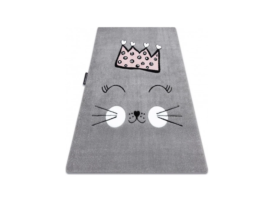Detský kusový koberec Petit Cat crown grey