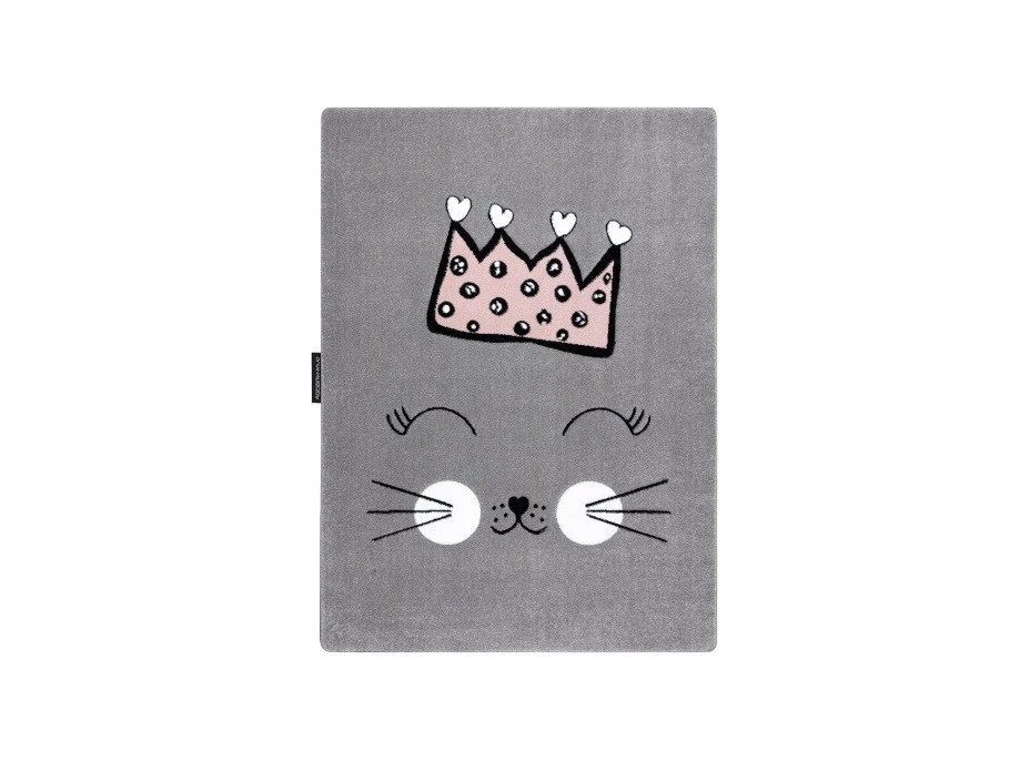 Detský kusový koberec Petit Cat crown grey