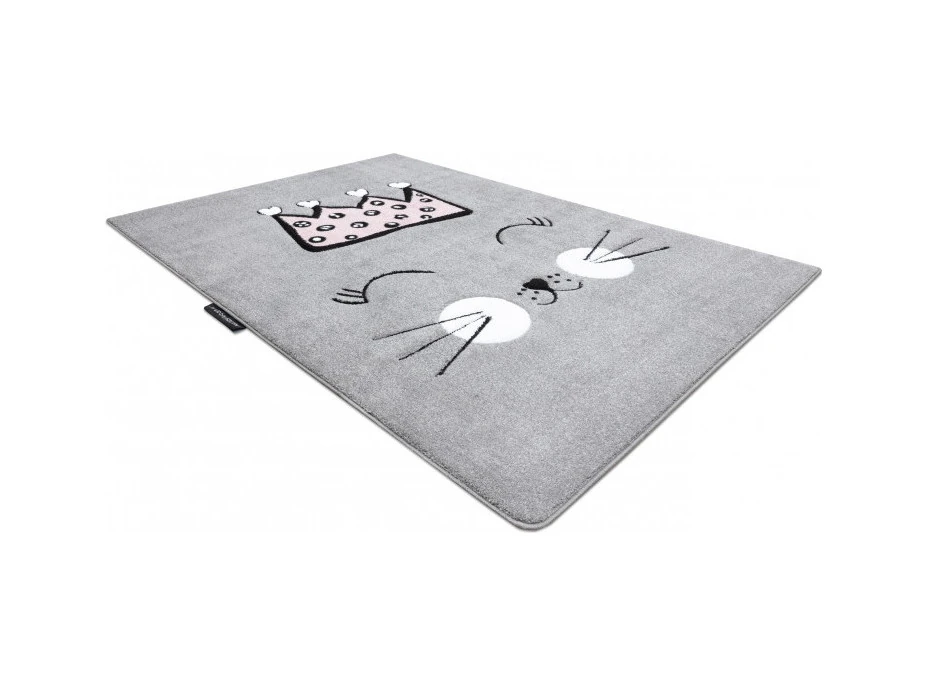 Detský kusový koberec Petit Cat crown grey