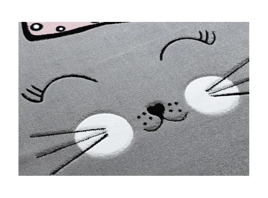Detský kusový koberec Petit Cat crown grey