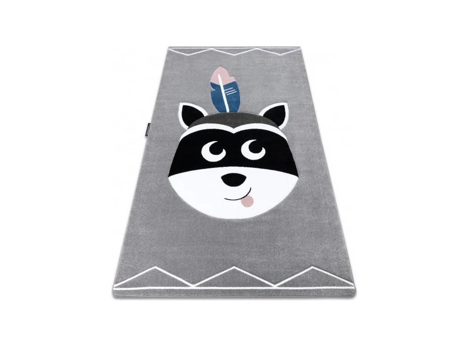 Detský kusový koberec Petit Raccoon mukki grey