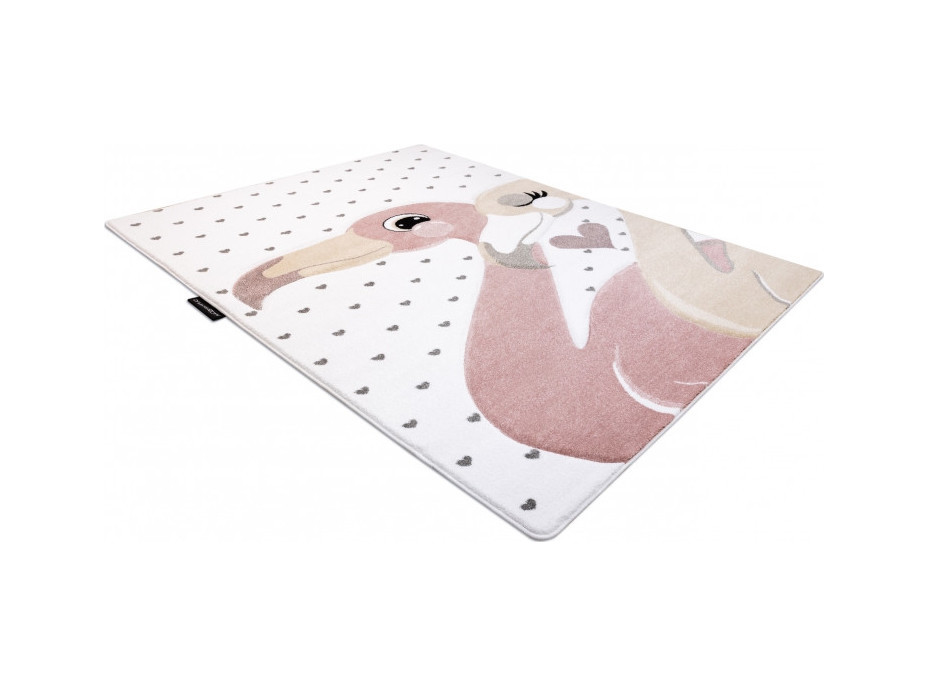 Detský kusový koberec Petit Flamingos hearts cream