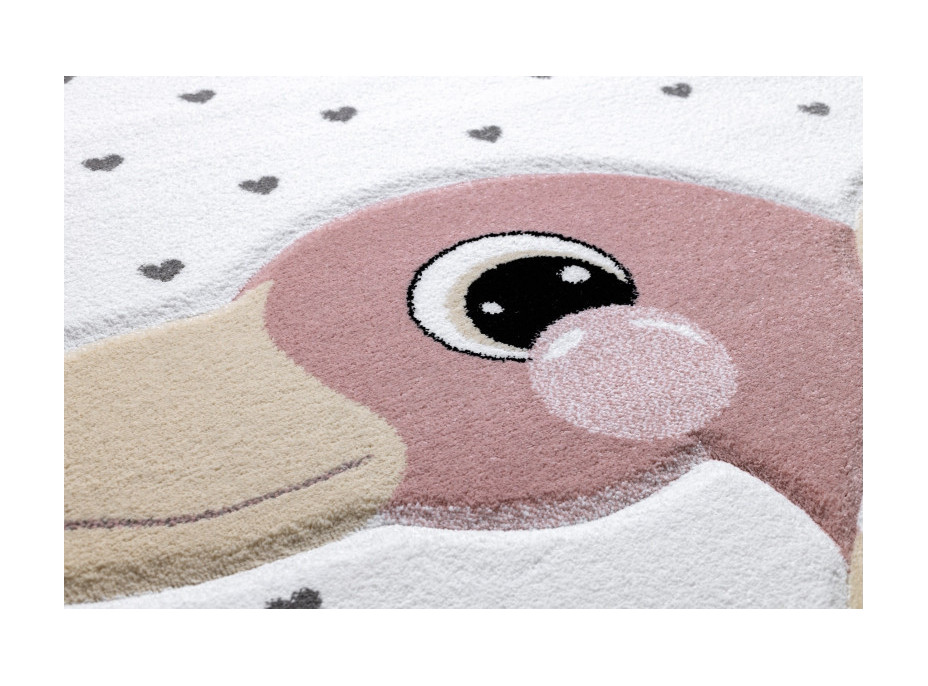 Detský kusový koberec Petit Flamingos hearts cream