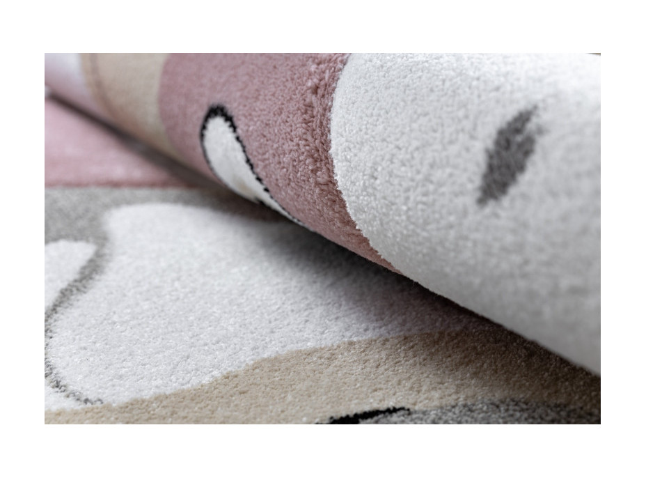 Dětský kusový koberec Petit Flamingos hearts cream