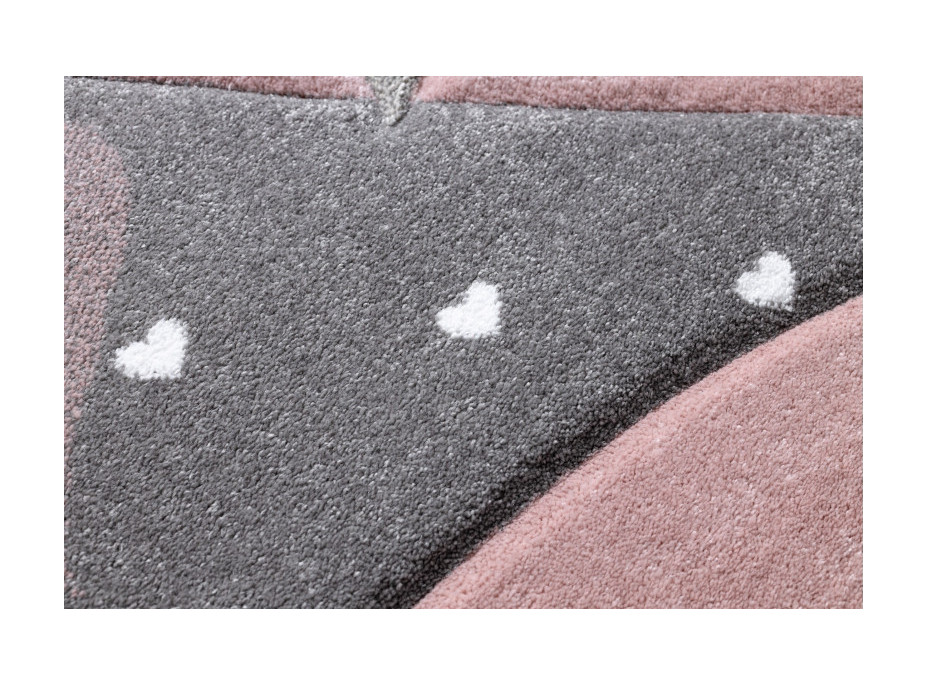 Detský kusový koberec Petit Flamingos hearts grey
