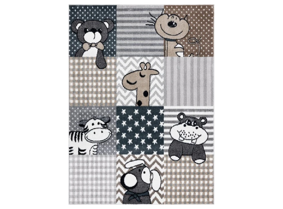 Detský kusový koberec Fun Pets grey