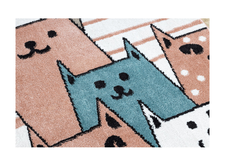 Dětský kusový koberec Fun Gatti Cats pink
