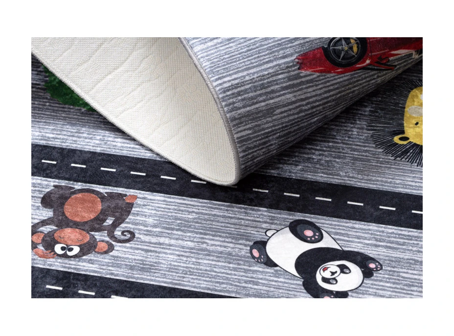 Detský kusový koberec Bambino 2092 Streets cars anthracite