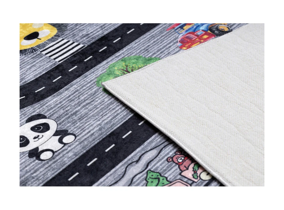 Detský kusový koberec Bambino 2092 Streets cars anthracite
