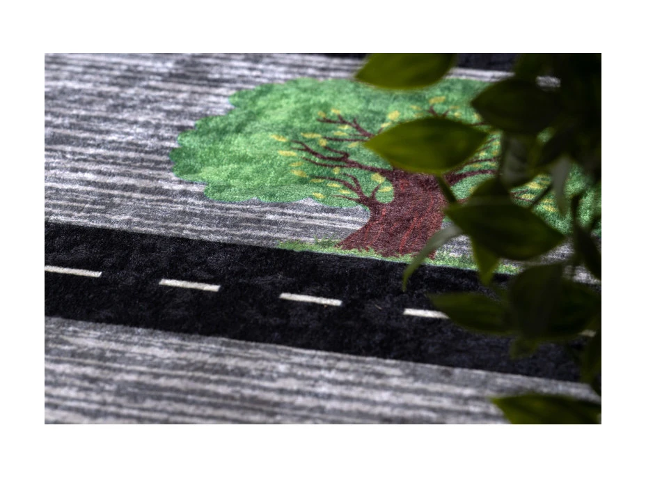Detský kusový koberec Bambino 2092 Streets cars anthracite