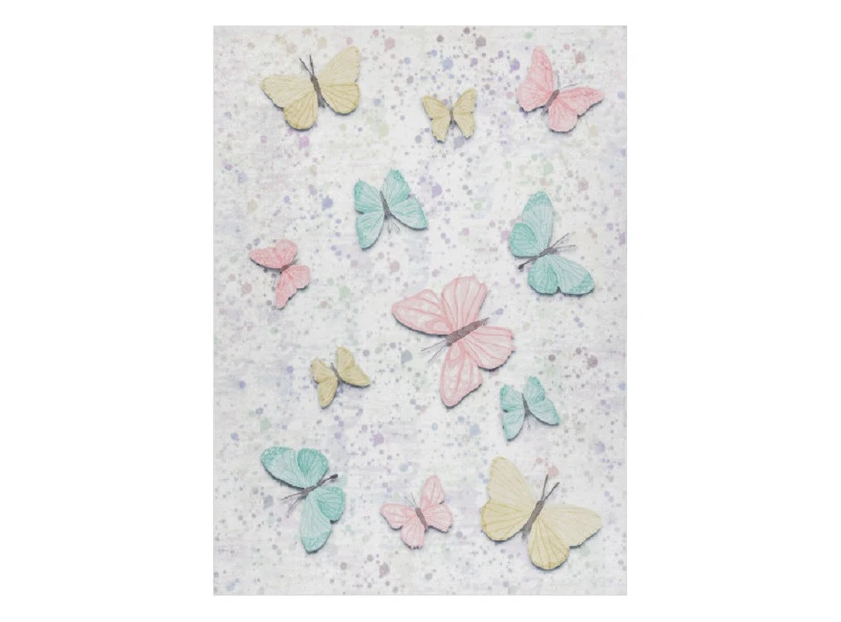 Detský kusový koberec Bambino 1610 Butterflies cream