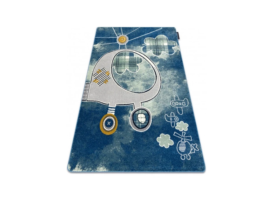 Detský kusový koberec Petit Helicopter blue