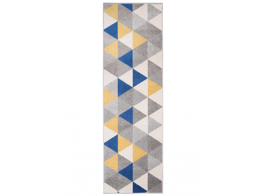 Behúň AZUR trojuholníky typ A - šedý/žltý/modrý