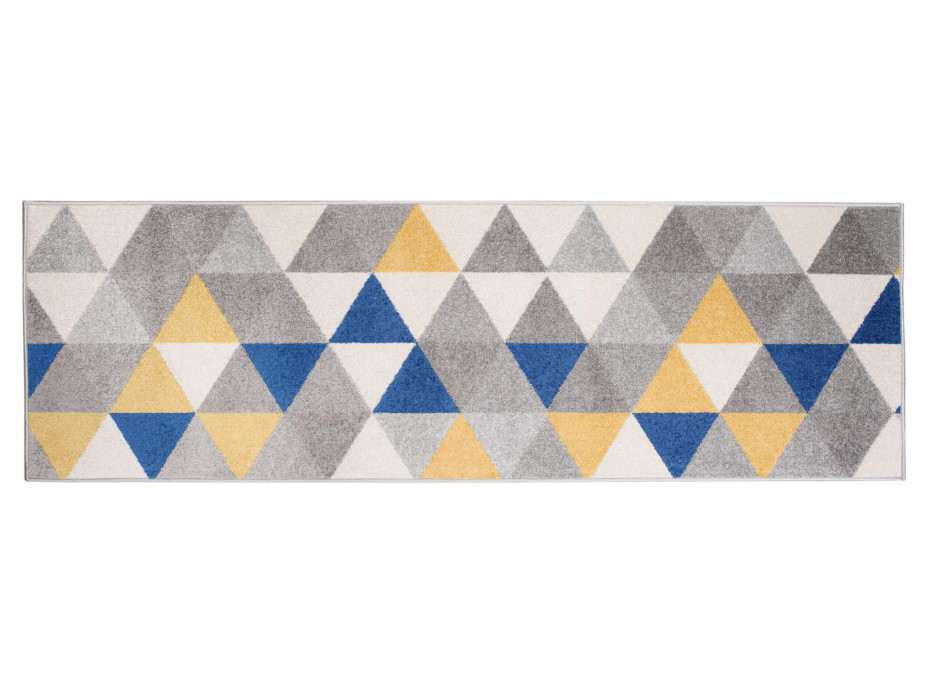 Behúň AZUR trojuholníky typ A - šedý/žltý/modrý